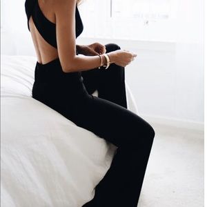 Lulus Thinking Out Loud Black Backless Jumpsuit